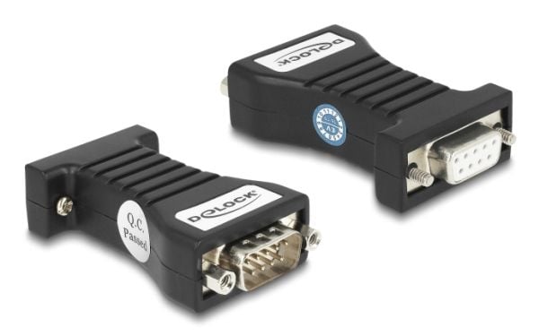Delock Isolator RS-232 D-Sub 9 hunn til RS-232 D-Sub 9 hann TXD, RXD, DTR, DSR, GND galvanisk isolasjon 2,5 kV