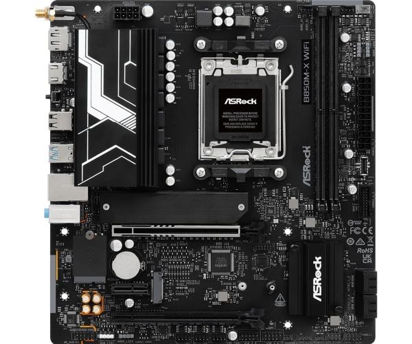 ASRock B850M-X WIFI R2.0 - Hovedkort - micro ATX - Socket AM5 - AMD B850 Chipset - USB-C 3.2 Gen 1, USB 3.2 Gen 1 - 2.5 Gigabit LAN, Wi-Fi 6E, Blue...