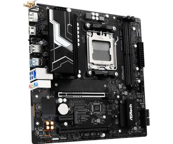 ASRock B850M-X WIFI R2.0 - Hovedkort - micro ATX - Socket AM5 - AMD B850 Chipset - USB-C 3.2 Gen 1, USB 3.2 Gen 1 - 2.5 Gigabit LAN, Wi-Fi 6E, Blue...