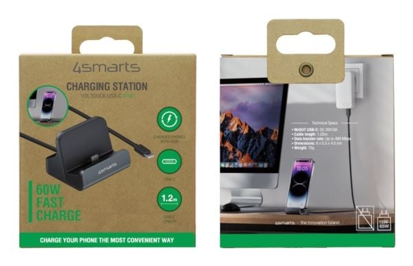 4smarts 541426, Yleiskäyttöinen, USB Type-C, musta, harmaa