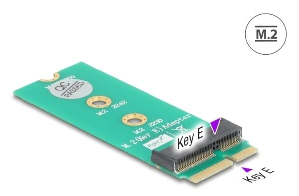 Delock Adapter M.2 Key E hann til M.2 Key E-spor - Portsparer og -utvidelse