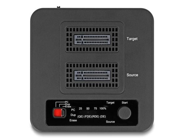 Delock - SSD-dokkestasjon - clone and erase function - brønner: 2 - M.2 - M.2 NVMe Card / PCIe (NVMe) - USB-C 3.2 (Gen 2) - svart