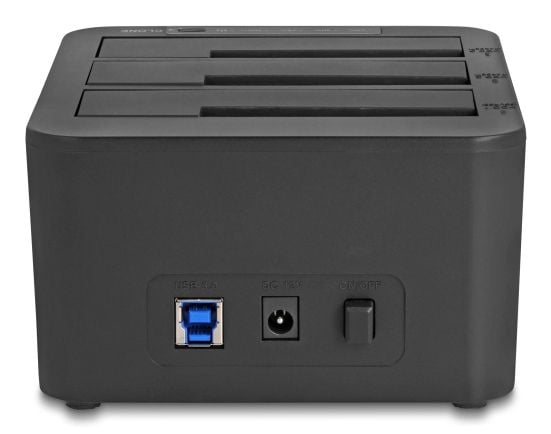 Delock - HDD / SSD-dokkestasjon - 1:2 clone function - brønner: 3 - 2,5" / 3,5" delt - SATA 6Gb/s - USB - svart