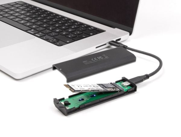 DeLOCK 42031, SSD-kotelo, M.2, PCI Express, SATA, 20 Gbit/s, USB-liitettävyys, musta