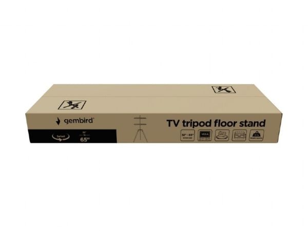 Gembird TVS-65S-01, 165,1 cm (65"), 100 x 100 mm, 600 x 400 mm, -70 - 70°, Bøketre, Plast, Stål, Sort, Tre