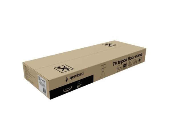 Gembird TVS-65S-01, 165,1 cm (65"), 100 x 100 mm, 600 x 400 mm, -70 - 70°, Bøketre, Plast, Stål, Sort, Tre