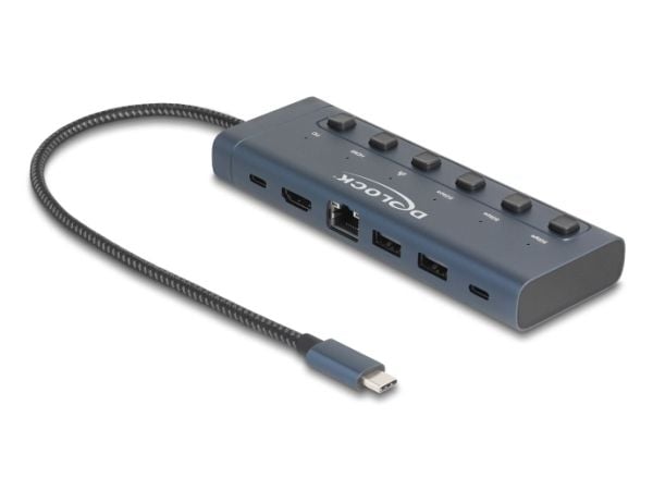 Delock - Dockningsstation - USB-C / Thunderbolt 3 / Thunderbolt 4 - HDMI - 1GbE