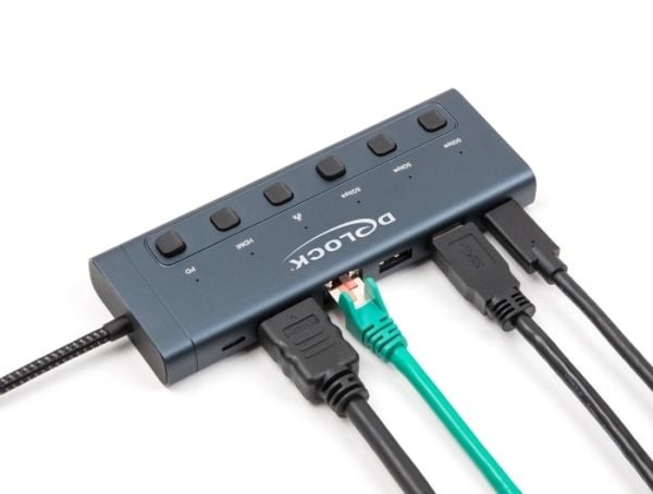 Delock - Dockningsstation - USB-C / Thunderbolt 3 / Thunderbolt 4 - HDMI - 1GbE
