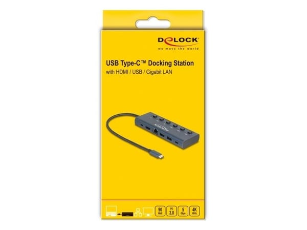 Delock - Dockningsstation - USB-C / Thunderbolt 3 / Thunderbolt 4 - HDMI - 1GbE