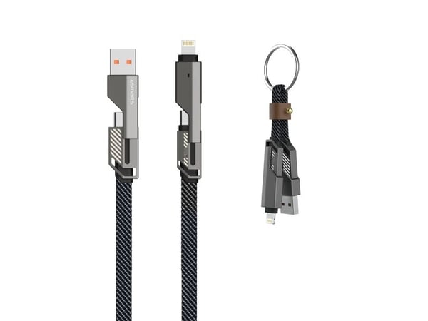 4smarts USB-C-kaapeli ComboCord Flat 240W 1.5m+ avaimenperä (541456)