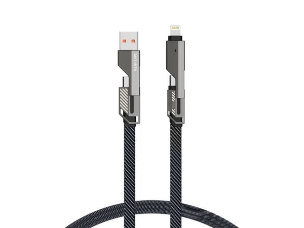 4smarts USB-C-kaapeli ComboCord Flat 240W 1.5m+ avaimenperä (541456)