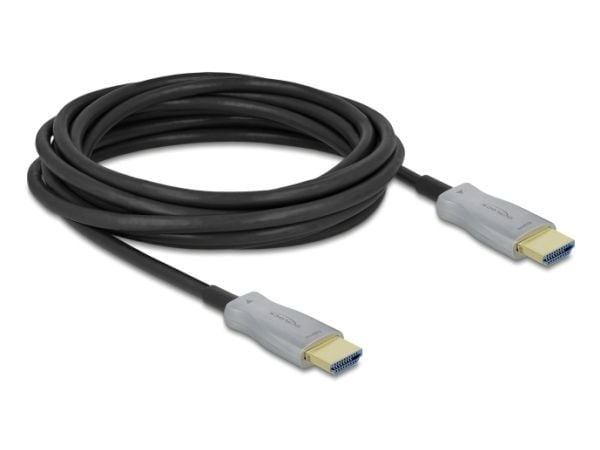 Delock - High Speed - HDMI-kabel - HDMI hann til HDMI hann - 5 m - hybridkobber / fiberoptikk - svart - Active Optical Cable (AOC), støtte for 4K 6...
