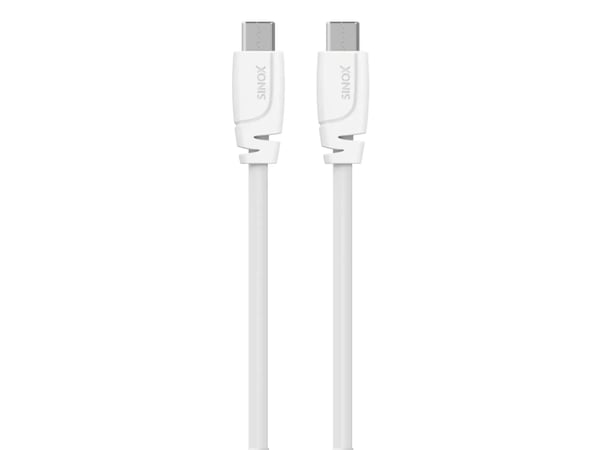Sinox USB C 2.0-kabel, 2 m, Hvit, 2 m, USB C, USB C, USB 2.0, 0,48 Gbit/sek, Hvit
