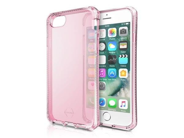 ITSKINS Spectrum Clear - Baksidedeksel for mobiltelefon - Impacthane - Lys lyserød - for Apple iPhone 6, 6s, 7, 8