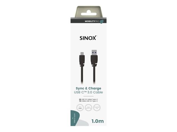 Sinox PRO USB C til USB A kabel. 1m. Lajittelu