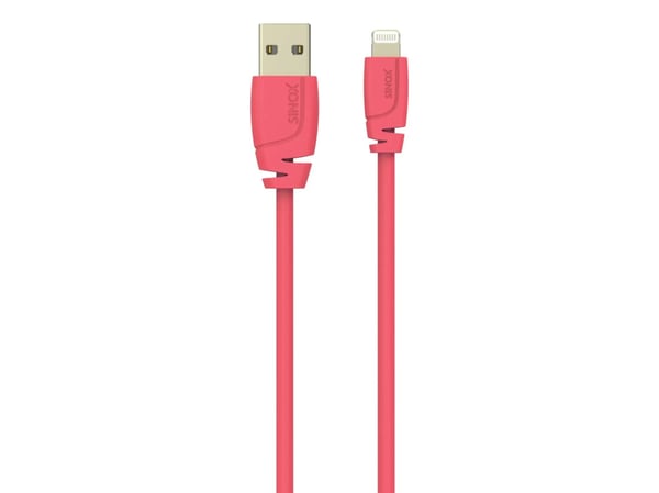 Sinox SXI02701MFI, 1 m, Lightning, USB A, Hankjønn, Hankjønn, Rosa