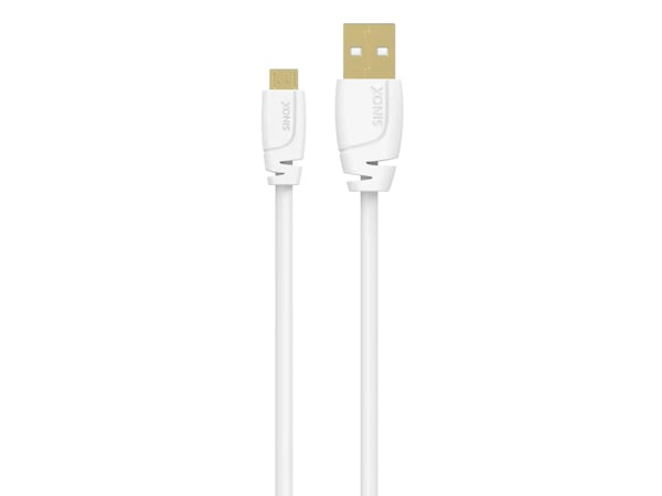 Sinox - USB-kabel - USB (hane) till mikro-USB typ B (hane) - USB 2.0 - 2 m - vit