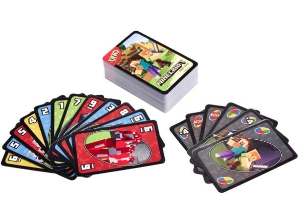 Mattel Games UNO Minecraft kortspill, 112 kort, 2 til 10 spillere, fra 7 år
