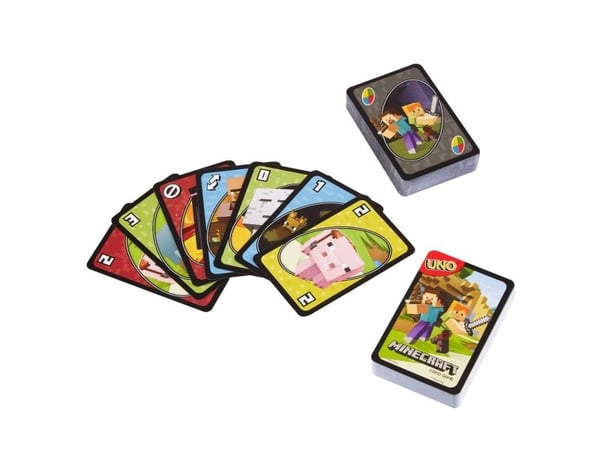 Mattel Games UNO Minecraft kortspill, 112 kort, 2 til 10 spillere, fra 7 år