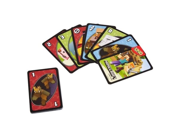 Mattel Games UNO Minecraft kortspill, 112 kort, 2 til 10 spillere, fra 7 år