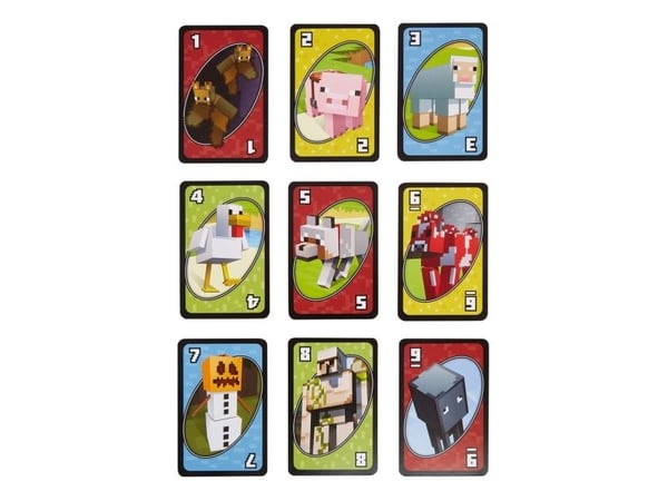 Mattel Games UNO Minecraft kortspill, 112 kort, 2 til 10 spillere, fra 7 år