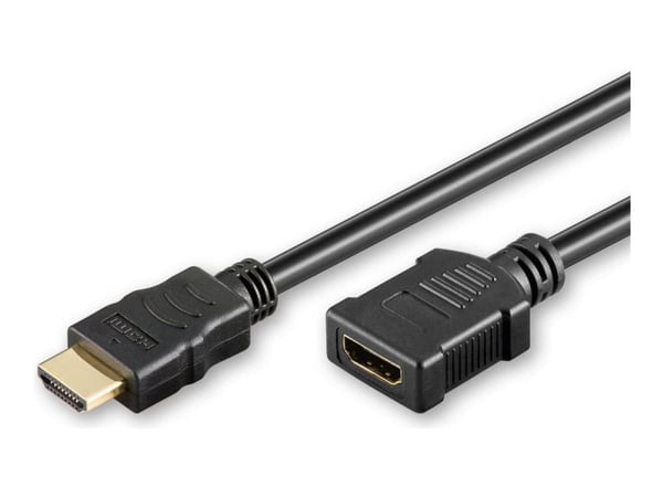 MicroConnect - High Speed - HDMI-forlengelseskabel - HDMI hann til HDMI hunn - 50 cm - svart - 4 K 60 Hz (4096 x 2160) støtte, Lydreturkanal (ARC)