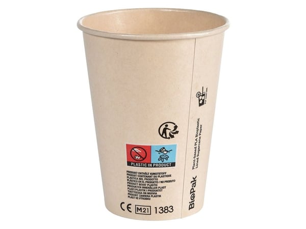 Duni Breeze, 350 ml, Polylaktid (PLA), Sukkerrør, Naturlig, 900 stykker, Boks, China