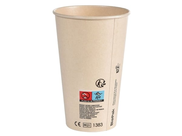 Duni Breeze, 470 ml, Polylaktid (PLA), Sukkerrør, Naturlig, 900 stykker, Boks, China