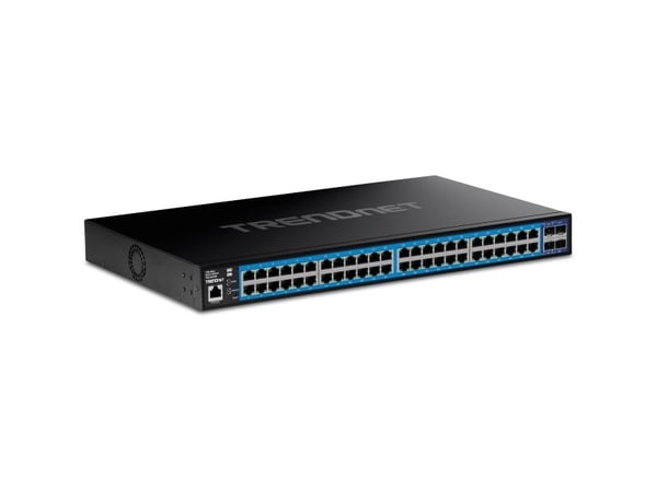 TRENDnet TEG-3524S - Switch - smart - 48 x 10/100/1000 + 4 x 10 Gigabit SFP+ - stasjonær, rackmonterbar - TAA-samsvar