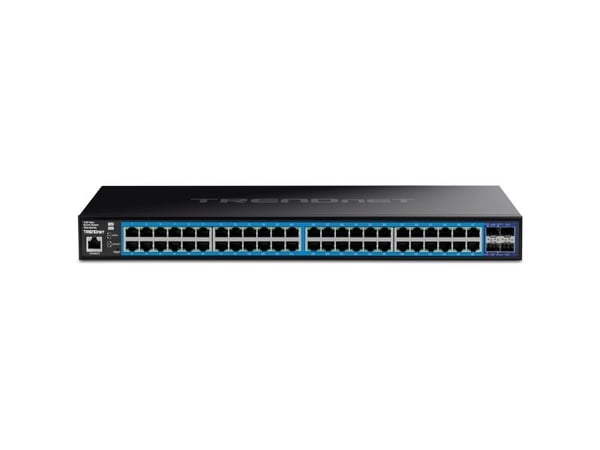 TRENDnet TEG-3524S - Switch - smart - 48 x 10/100/1000 + 4 x 10 Gigabit SFP+ - stasjonær, rackmonterbar - TAA-samsvar