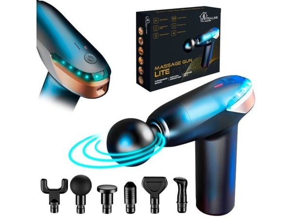 Extralink Massage Gun Lite | 3200 RPM, 6 udskiftelige spidser
