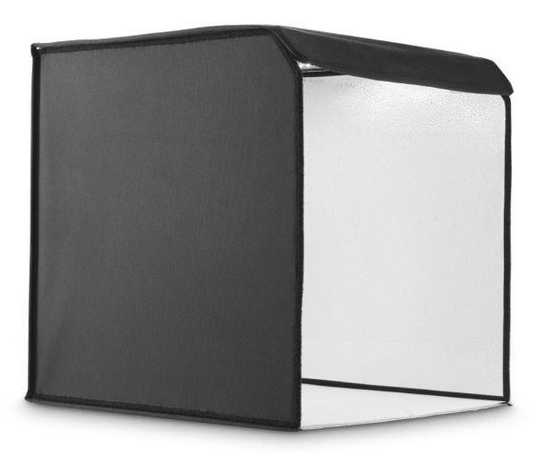 Hama ToGo mobilt minifotostudio, sammenleggbar fotoboks med LED-ringlys, 50x50cm (00004664)