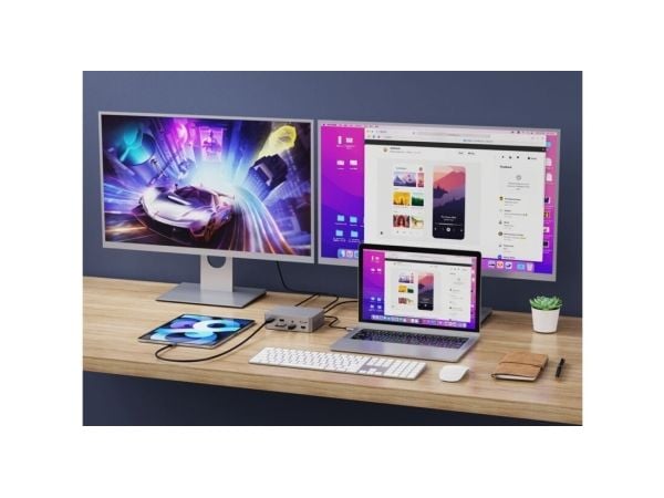 LMP USB4 SuperDock 2 15-porters dokkingstasjon for MAC og PC i sølv