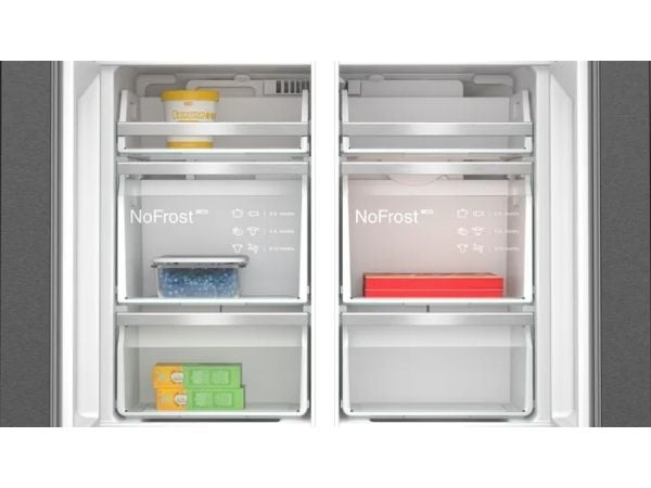 Siemens iQ500 KF96DAXEA, Frittstående, Amerikansk dør, Svart, Rustfritt stål, 2 dører, På dør, 574 l