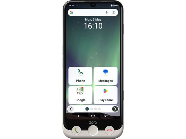 Doro Aurora A30, 15,5 cm (6.1"), 6 GB, 128 GB, 50 MP, Android 14, Sort, Hvid