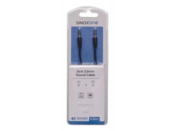 Sinox One - Lydkabel - minijakk hann til minijakk hann - 5 m