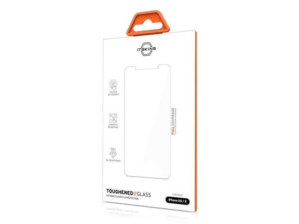 ITSKINS APHX-GLSFP-TRSP, Apple, iPhone XS, Iskunkestävä, Naarmuuntumisenkestävä, Putoamisenkestävä, Läpinäkyvä, 1 kpl