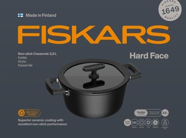 FS.POTTI 3,5 L TARTTUMATTOMALLA PINNOITTEELLA JA KOVAPINTAISELLA KANNELLA VARUSTETTUNA