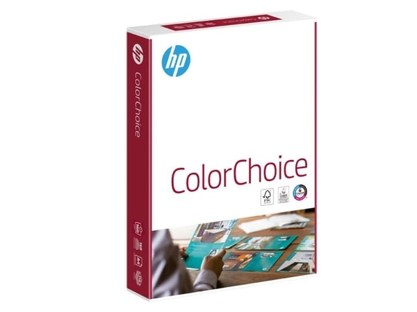 HP, ColorChoice, hvid, Kopipapir træfri ECF, 160g/m2, 210mm x 297mm, A4 Smal bane, pakke a 250 ark, HP, ColorChoice, hvid, Kopipapir træfri ECF, 160g/m2, 210mm x 297mm, A4 Smal bane, pakke a 250 ark,