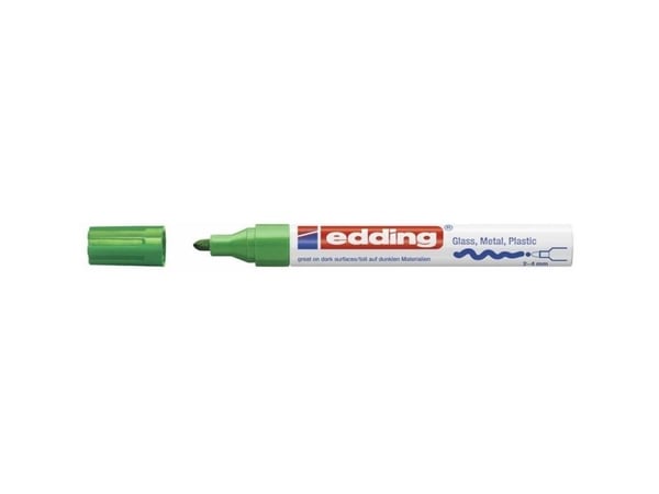 Edding 750, Grønn, Hvit, 2 mm, 4 mm, 10 stykker