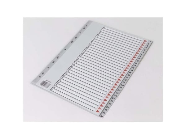 Register, Q-Line, A4,210x297mm, grå Pakke med 10 sæt - (10 stk.)