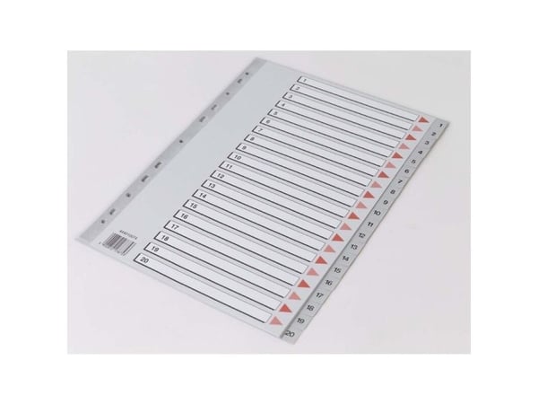 Register, Q-Line, A4,210x297mm, grå Pakke med 10 sæt - (10 stk.)