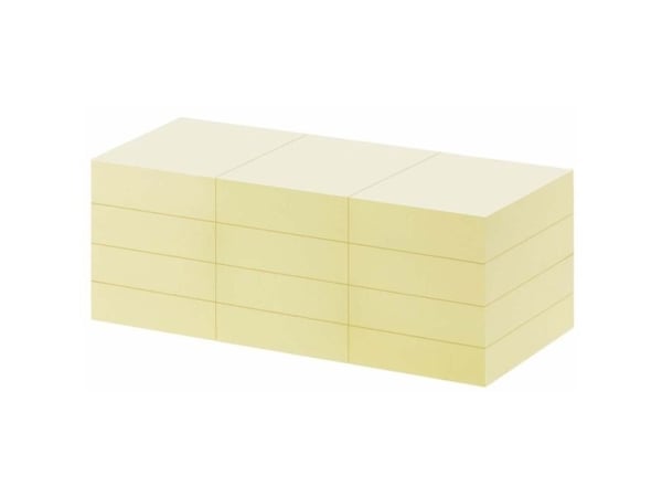 Notes Q-line Stick'N gul 38x50 mm - (12 stk./pakke)