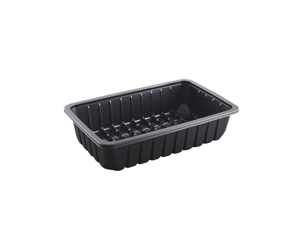 Plastbakke, Færch, K 81-60S, 1-rums Rektangulær kapacitet 1800ml,161x262x59mm PP, sort, karton a 300