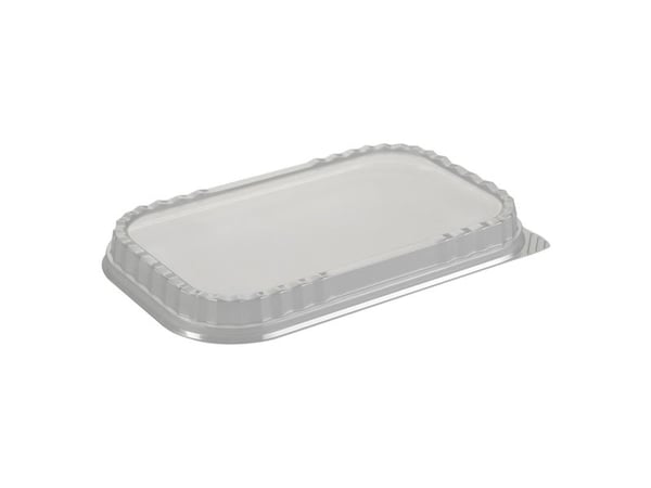 Låg t/foliebakke, Plus Pack, Rektangulær 271x168x27mm PET, transparent, pakke a 100 stk Fødevaregodk