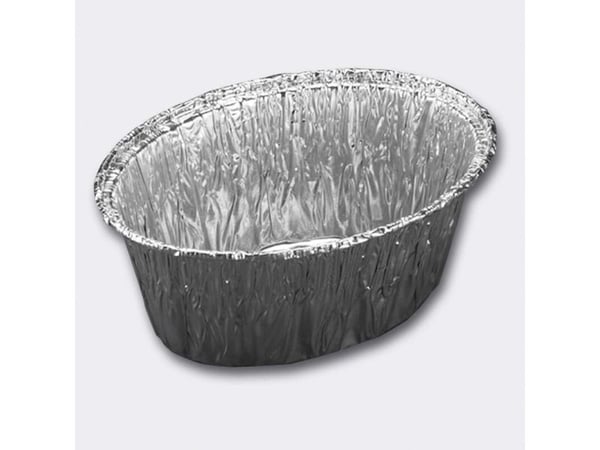 Alubakke 260 ml Oval Sølv,100 stk/pk