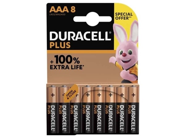 Paristot Duracell Plus Power AAA alkaliset 8stk/pakkaus