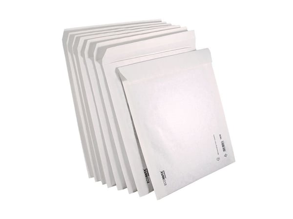 Boblepose, Boblekuvert, 240 x 275 mm Kort side åben, hvid, vægt: 0.039 kg pakke a 100 stk, palle a 2