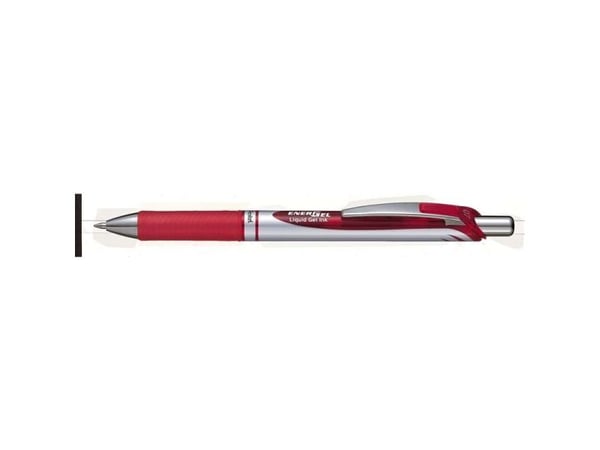 Pentel Energel XM Klick, Fastklämbar och indragbar penna, Röd, Röd, 0,7 mm, Ambidextrous, 12 styck
