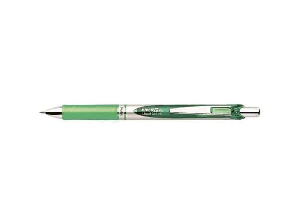 Pentel EnerGel Xm, Indragbar gelpenna, Grön, Grön, Silver, Plast, Gummi, Rund, 0,35 mm